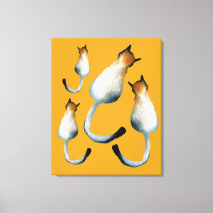 Toile Illustration Tabby noir et brun