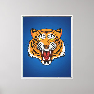 Toile Illustration tête de tigre féroce-24327