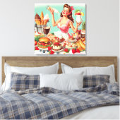 Toile Illustration vintage de l'alimentation (Insitu(Chambre))