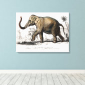 Toile Illustration vintage des éléphants asiatiques de 1 (Insitu (Plancher de Bois))