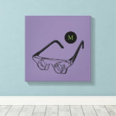 Toile Illustration vintage Monogramme C (Insitu (Plancher de Bois))