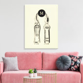 Toile ILLUSTRATION vintage Pruners Monogramme Choisir la (Insitu(Salon))