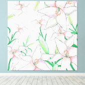 Toile Illustration White Lilies (Insitu (Plancher de Bois))