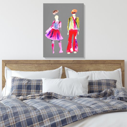 Toile Illustrations de mode figures art aquarelle (Insitu(Chambre))
