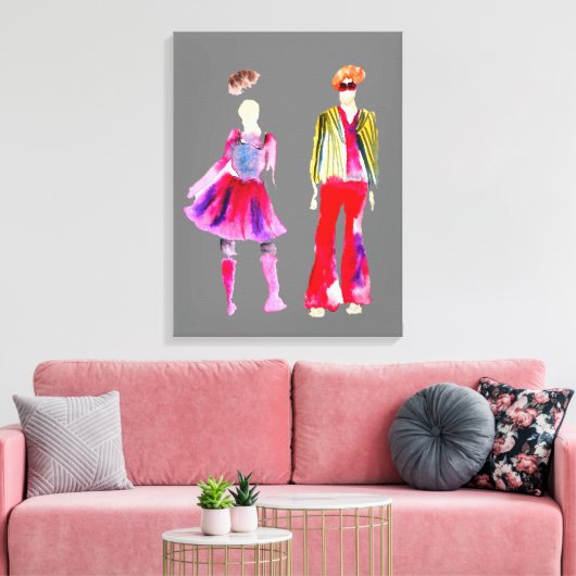 Toile Illustrations de mode figures art aquarelle (Insitu(Salon))