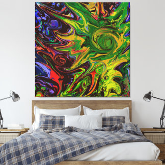 Toile Image abstraite intitulée "Les mondes émergent"