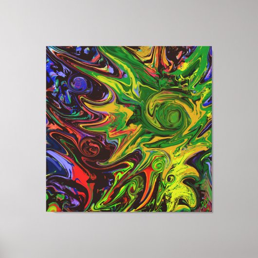 Toile Image abstraite intitulée "Les mondes émergent" (Recto)