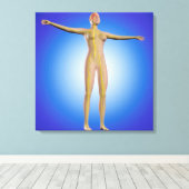 Toile Image Conceptuelle Du Système Nerveux Féminin (Insitu (Plancher de Bois))