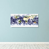 Toile Image couleur vraie de toute la Terre (Insitu (Plancher de Bois))