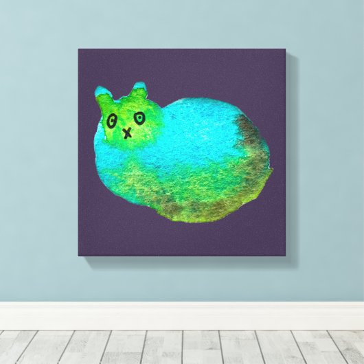 Toile Image d'art de chat bleu gras mou (Insitu (Plancher de Bois))