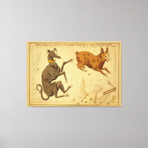Toile Image de la carte astronomique Vintage Canis