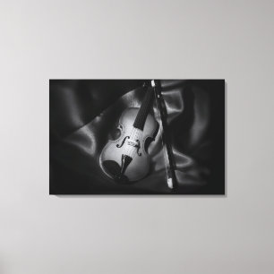 Toile Image en noir et blanc d'un violon nature morte