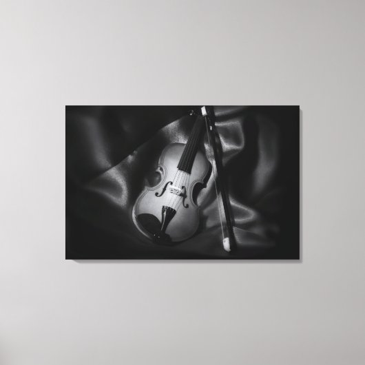 Toile Image en noir et blanc d'un violon nature morte (Recto)
