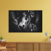 Toile Image en noir et blanc d'un violon nature morte (Insitu(Salon))