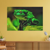 Toile Image étonnante d'une grenouille verte en photo (Insitu(Salon))