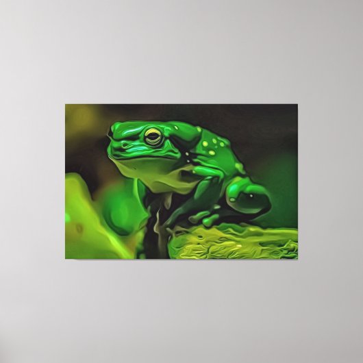 Toile Image étonnante d'une grenouille verte en photo (Recto)