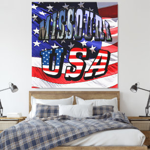 Toile Image Missouri et texte USA