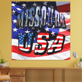 Toile Image Missouri et texte USA (Insitu(Salon))