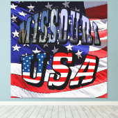 Toile Image Missouri et texte USA (Insitu (Plancher de Bois))