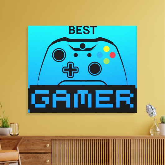 Toile Image of Game Controller and Best Gamer Text (Insitu(Salon))