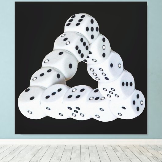 Toile Image optique Dice Stretched Canvas (Insitu (Plancher de Bois))