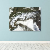 Toile Image satellite de la chaîne de montagnes des Alpe (Insitu (Plancher de Bois))