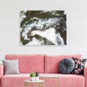 Toile Image satellite de la chaîne de montagnes des Alpe (Insitu(Salon))