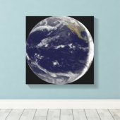 Toile Image satellite de la Terre 2 (Insitu (Plancher de Bois))