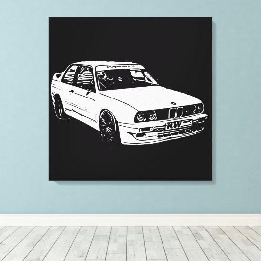 Toile Image vectorielle BMW E30 (Insitu (Plancher de Bois))