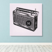 Toile Image vintage Radio Monogramme Canvas (Insitu (Plancher de Bois))