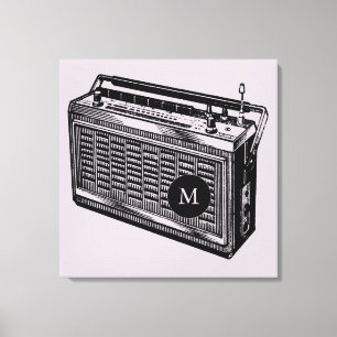 Toile Image vintage Radio Monogramme Canvas