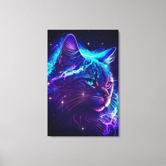 Toile Imaginaire Abstrait Cute Galaxy Space Kitty Cat Ar (Recto)