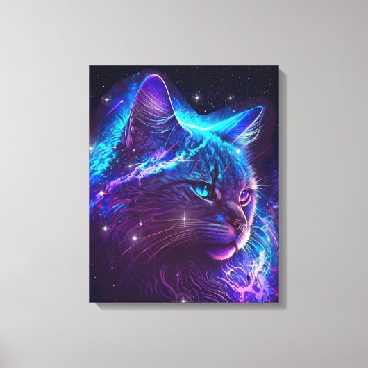 Toile Imaginaire Abstrait Cute Galaxy Space Kitty Chat (Recto)