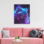 Toile Imaginaire Abstrait Cute Galaxy Space Kitty Chat (Insitu(Salon))
