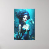 Toile Imaginaire Belle Sirène Princesse Bleue Sous l'eau (Recto)