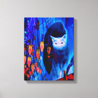 Imaginaire Bleu Chat Siamois Art animal Abstrait