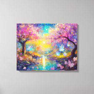 Toile Imaginaire cerise en fleurs Sunrise Stream