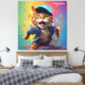 Toile Imaginaire Cute Chat Dancing Hip-pop (Insitu(Chambre))