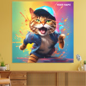 Toile Imaginaire Cute Chat Dancing Hip-pop (Insitu(Salon))