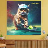 Toile Imaginaire Cute Chat Jouant Au Tennis (Insitu(Salon))