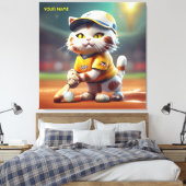 Toile Imaginaire Cute Chat Softball Uniforme (Insitu(Chambre))