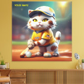 Toile Imaginaire Cute Chat Softball Uniforme (Insitu(Salon))