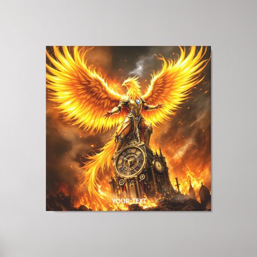 Toile Imaginaire Cute Steampunk Flames Phoenix (Recto)