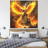 Toile Imaginaire Cute Steampunk Flames Phoenix (Insitu(Chambre))