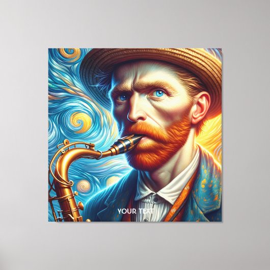 Toile Imaginaire Cute Van Gogh Saxophone (Recto)