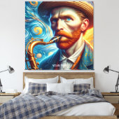 Toile Imaginaire Cute Van Gogh Saxophone (Insitu(Chambre))