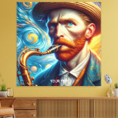 Toile Imaginaire Cute Van Gogh Saxophone (Insitu(Salon))