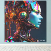 Toile Imaginaire Cute Vivid Machine humaine fille (Insitu (Plancher de Bois))