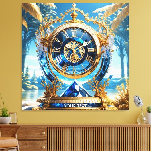Toile Imaginaire Cute Vivid Sapphire Horloge Mer (Insitu(Salon))