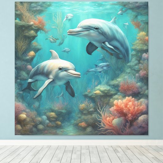 Toile Imaginaire dauphin 7 (Insitu (Plancher de Bois))